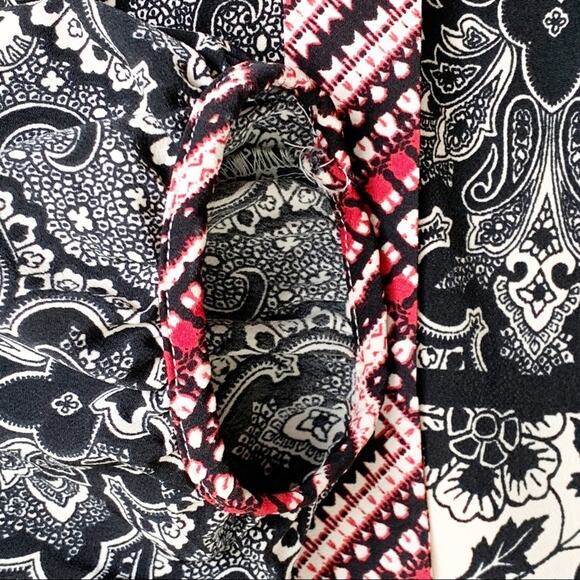 Maggy London Dress 3/4 Sleeve Mixed Print V-Neck Tie Dress Size 4 - Picture 11 of 16